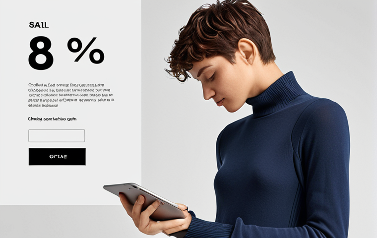 **Minimalist fashion enthusiast receiving a personalized email promotion for clothing discounts.** (Illustrates data-driven personalization leading to increased sales.)