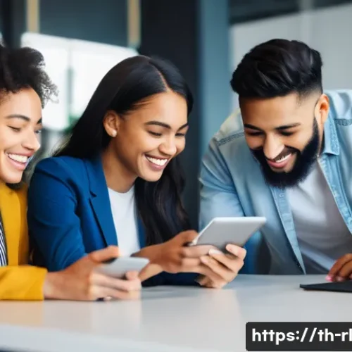 Home 31 세일즈 퍼널 성공 요소 분석하기 - **"A vibrant and diverse group of young professionals, casually dressed in modern, modest attire, ga...