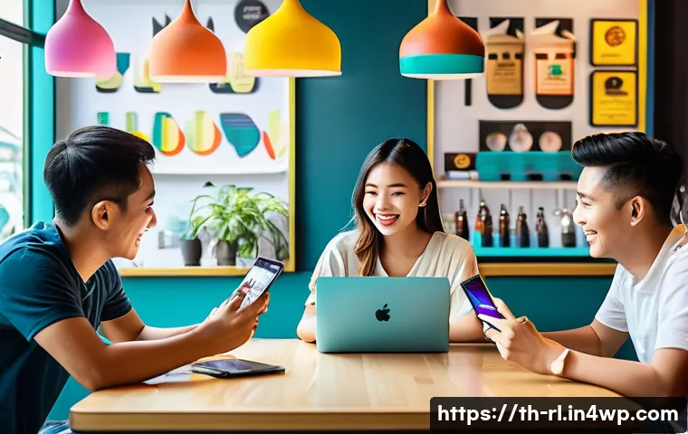 세일즈 퍼널에서의 효과적인 광고 운영하기 - A vibrant digital marketing scene illustrating the Awareness stage of a sales funnel targeted at Tha...