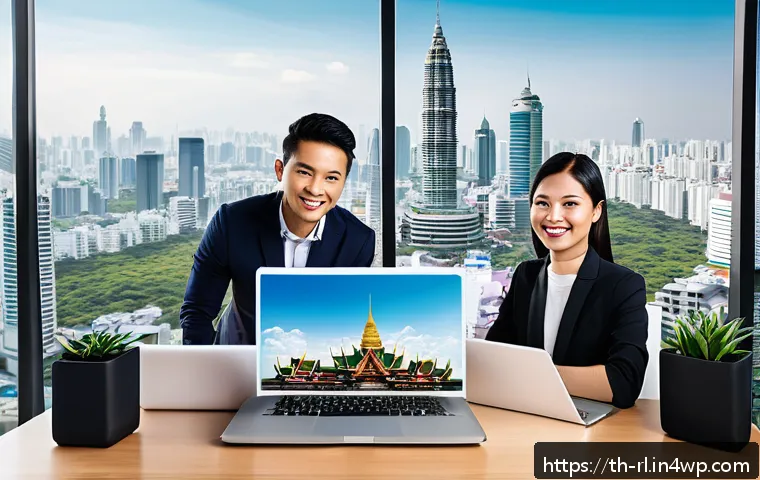 세일즈 퍼널에서의 이메일 캠페인 최적화 - A modern digital marketing office scene focused on email campaign strategy for Thai customers: a div...